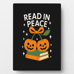 Lese in Frieden lustiges Halloween-Buch Fotoplatte