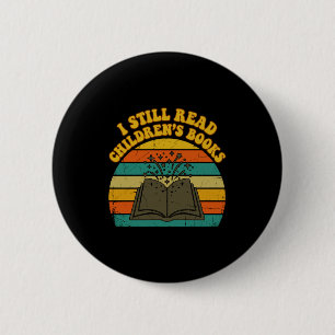 Lese Kinderbücher lustig vintage retro Männer Button