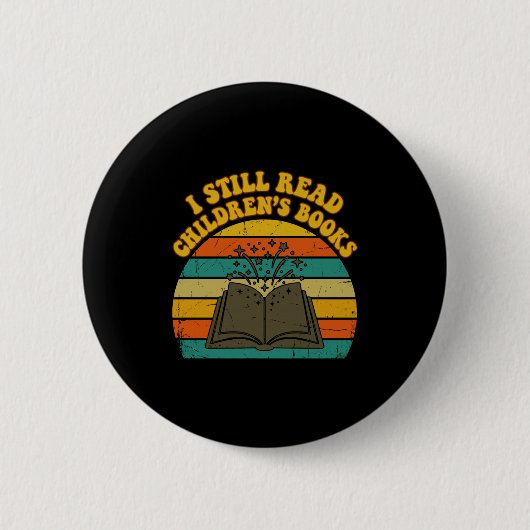 Lese Kinderbücher lustig vintage retro Männer Button (Vorderseite)