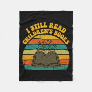 Lese Kinderbücher lustig vintage retro Männer Fleecedecke