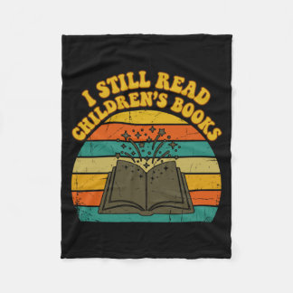 Lese Kinderbücher lustig vintage retro Männer Fleecedecke