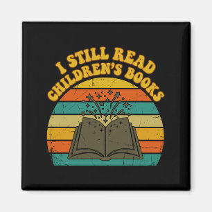 Lese Kinderbücher lustig vintage retro Männer Magnet