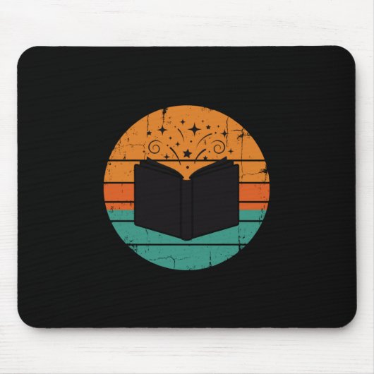 Lese Kinderbücher lustige Retro Männer im Vintage Mousepad (Vorne)