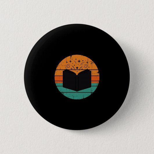Lese Kinderbücher lustige vintage retro Männer Button (Vorderseite)