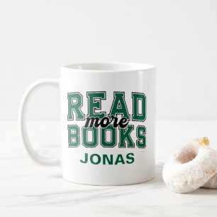 Lese Mehr Bücher Green Varsity Readers Bookworm Kaffeetasse