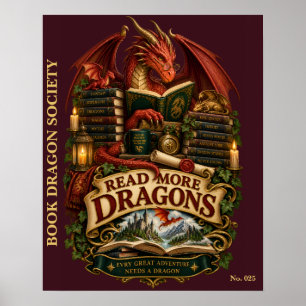 Lese mehr Drachen Buch Drachen Gesellschaft Fant Poster