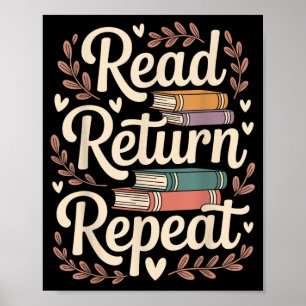 Lese Rückgabe Wiederhole Lustige Bibliothekarin Bi Poster