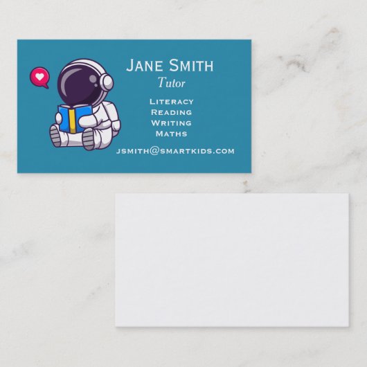 Lese- und Schreiblehrer oder Astronaut Visitenkarte (Vorne/Hinten)