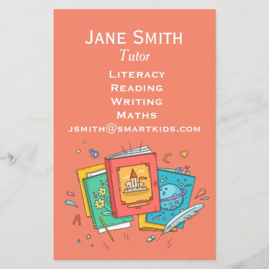 Lese- und Schreibunterricht Englisch oder Mathemat Flyer (Vorne)