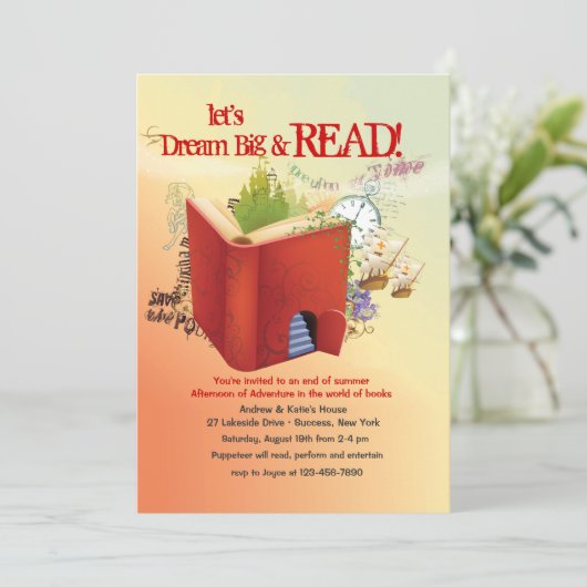 Leseabenteuer-Einladung Einladung (Stehend Vorderseite)
