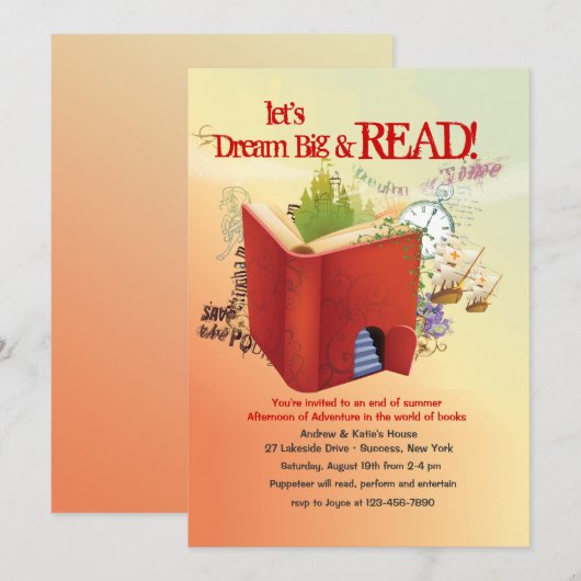 Leseabenteuer-Einladung Einladung (Vorne/Hinten)