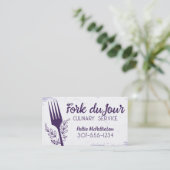 Leseband-Gabel Koch Catering Visitenkarten Visitenkarte (Stehend Vorderseite)