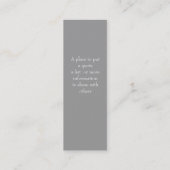 Lesebaum-regelmäßige Visitenkarte dünn (Rückseite)