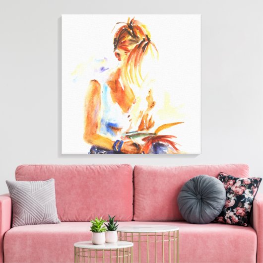 Lesebuch Leinwanddruck (Insitu (Wohnzimmer))