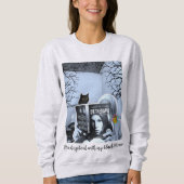 Lesebuch mit meiner schwarzen Muse Sweatshirt (Vorderseite)