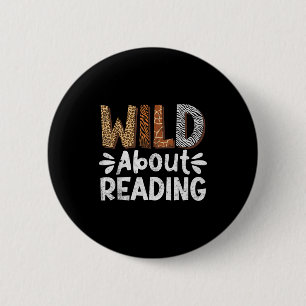 Lesebücher Leser Bibliothekar wilde Tiere Leopard Button
