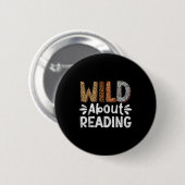 Lesebücher Leser Bibliothekar wilde Tiere Leopard Button (Vorne & Hinten)