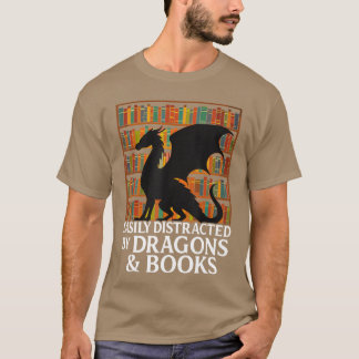 Lesedrache leicht abgelenkt von Drachen und Bücher T-Shirt