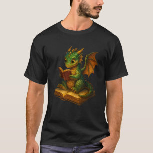 Lesedrache-Shirt für Bücherwürmer, Bibliothekarin T-Shirt