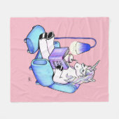 LeseEinhorn Fleecedecke (Vorderseite (Horizontal))