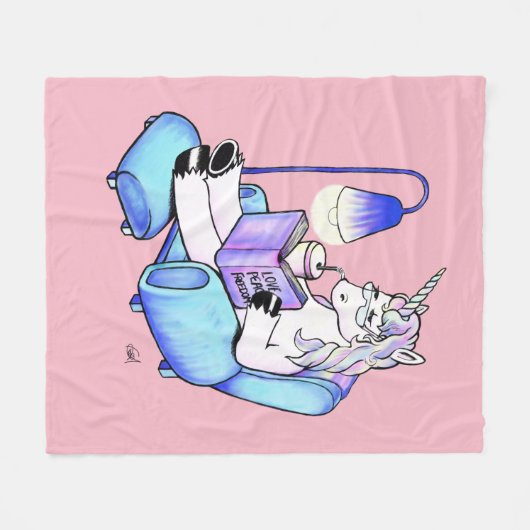 LeseEinhorn Fleecedecke (Vorderseite (Horizontal))