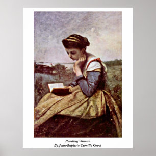 Lesefrau durch Jean-Baptiste Camille Corot Poster
