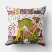 Lesegerät mit Katze | Baumwoll-Kissen Kissen (Vorderseite)