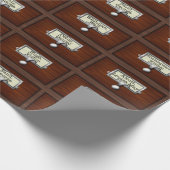 Lesegeräte für Vintage Holzkartenleser der Bibliot Geschenkpapier (Ecke)