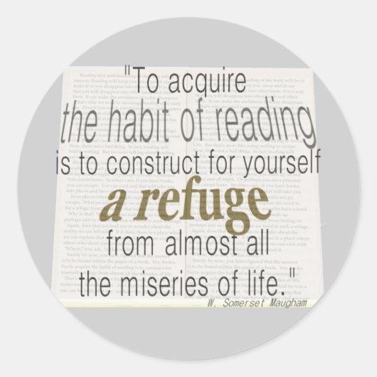 Lesegewohnheit Runder Aufkleber (Vorderseite)