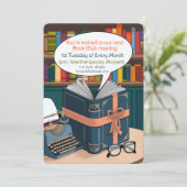 Lesegruppe für Buchklubankündigung Einladung (Stehend Vorderseite)