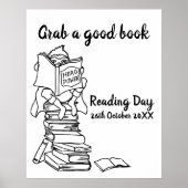 Leseheld über Bücherfarbe in der Schule Poster (Vorne)