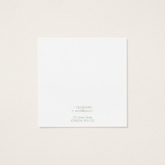 Lesekarte für den Ohrring mit Blattgrün und Gold (Rückseite)