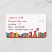 Lesekarten für Lehrkräfte - Standardgeschäftskarte Visitenkarte (Vorderseite)