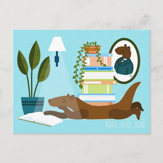 Lesekarten für Otter Feiertagspostkarte (Vorderseite)