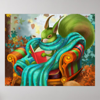 Lesekirrel Poster