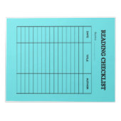 Lesekontrolllisten-Tracker Notizblock (Vorderseite)
