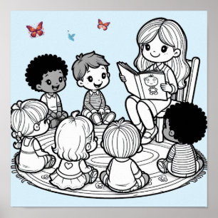 Lesekreis Kinder Poster