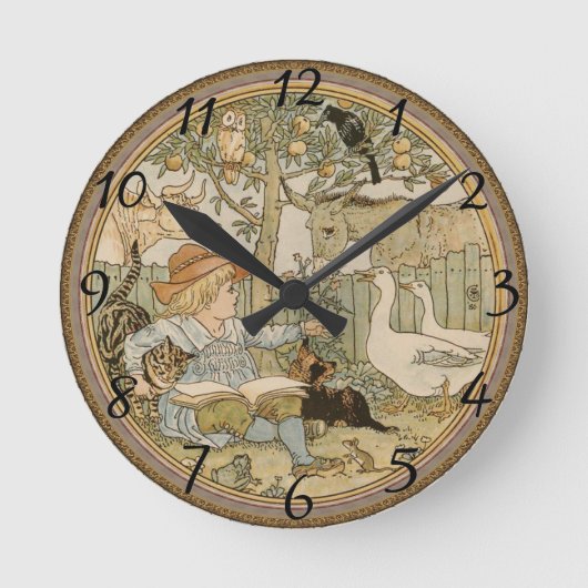 Leselampe Runde Wanduhr (Vorderseite)