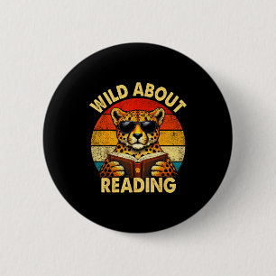 Leselhrer Kinder Jungen Gepard Bücherliebhaber Button
