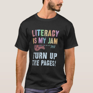 Leselhrer LITERACY IS MY JAM Turn Up Buch AB T-Shirt