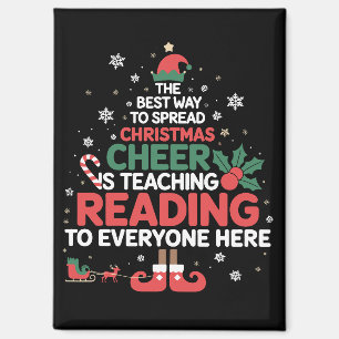 Leselhrer Weihnachtself Xmas Freude Magnet