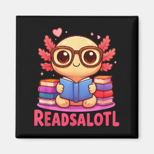 Leseliebhaber Axolotl Buchliebhaber lustig lesende Magnet