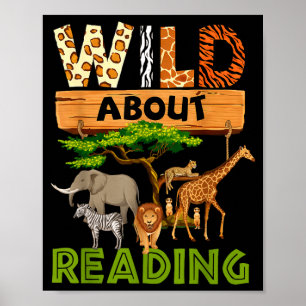 Leseliebhaber wilde Lesung Bücher lesen und Poster