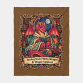 Lesemodus! Lustiger roter Drache Fleecedecke (Vorderseite)