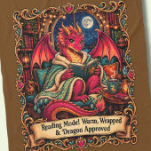 Lesemodus! Lustiger roter Drache Fleecedecke