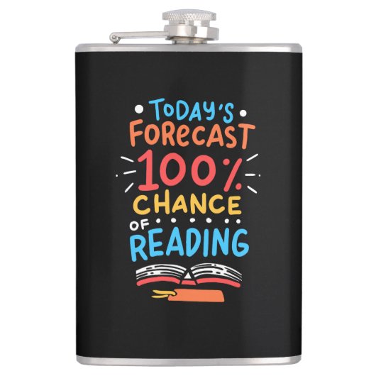 Lesen - 100% Chance auf Lesen Flachmann (Vorderseite)