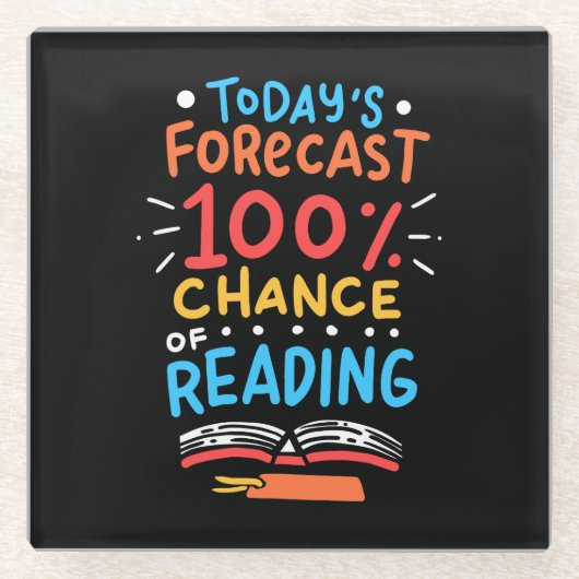 Lesen - 100% Chance auf Lesen Glasuntersetzer (Vorderseite)