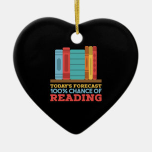 Lesen - 100% Chance, ein lustiges Buch zu lesen Keramik Ornament