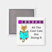 Lesen, alle Coolen Katzen machen es Magnet (Vorderseite/Rückseite)