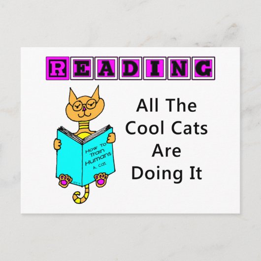 Lesen, alle Coolen Katzen machen es Postkarte (Vorderseite)